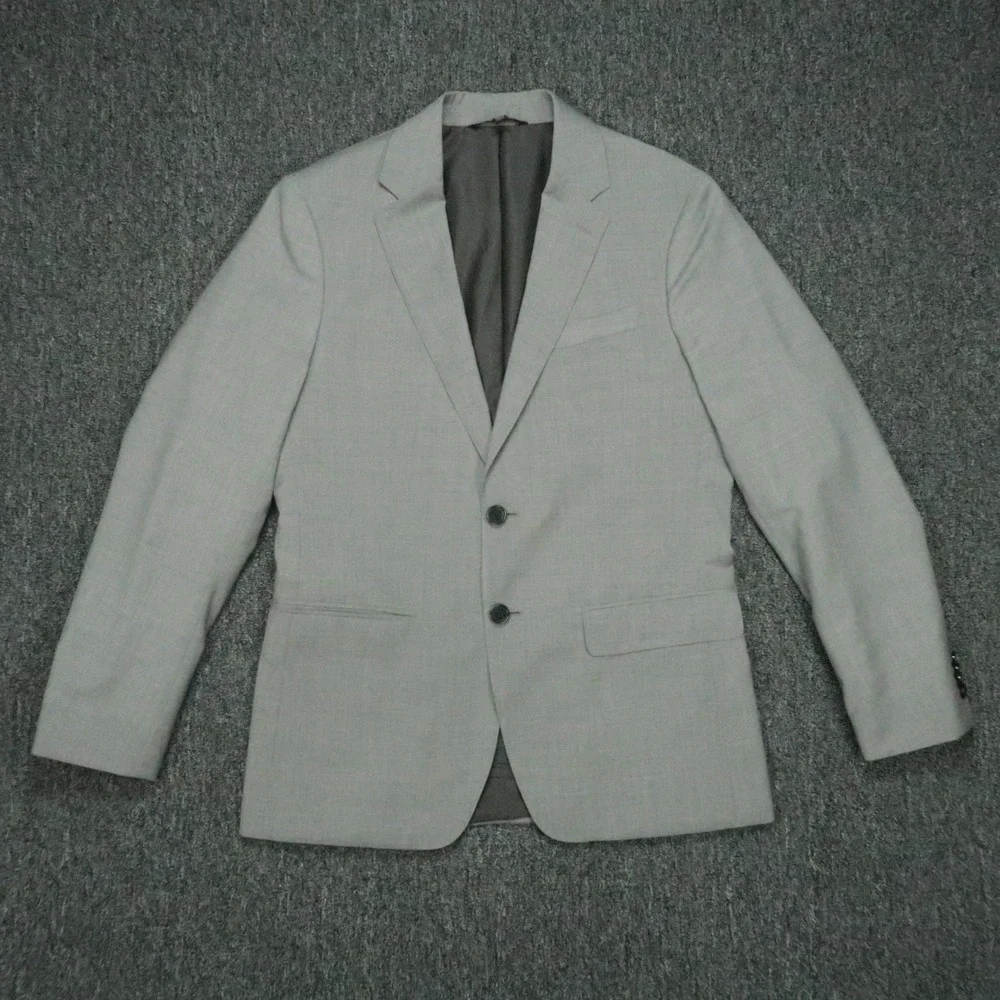 Banana‎ Republic Blazer Mens 38S Gray Primatist Super 100s Marlane Wool Slim Fit